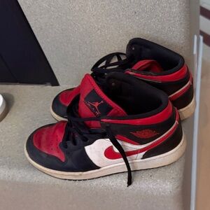 Nike Kids Black and Red Jordans